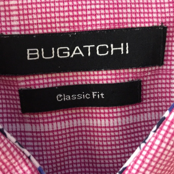 Bugatchi Mens Red White Dress Shirt - Picture 6 of 7